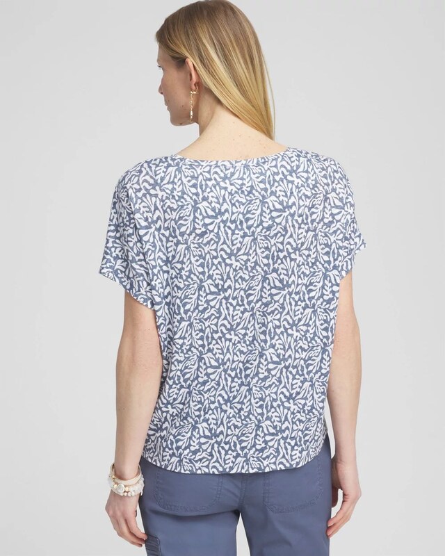 Linen Reef Tie Front Tee - image 3